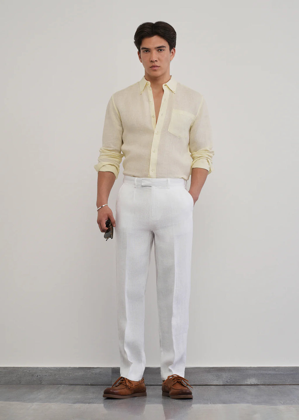 MONARQ Aster Linen Trousers – White