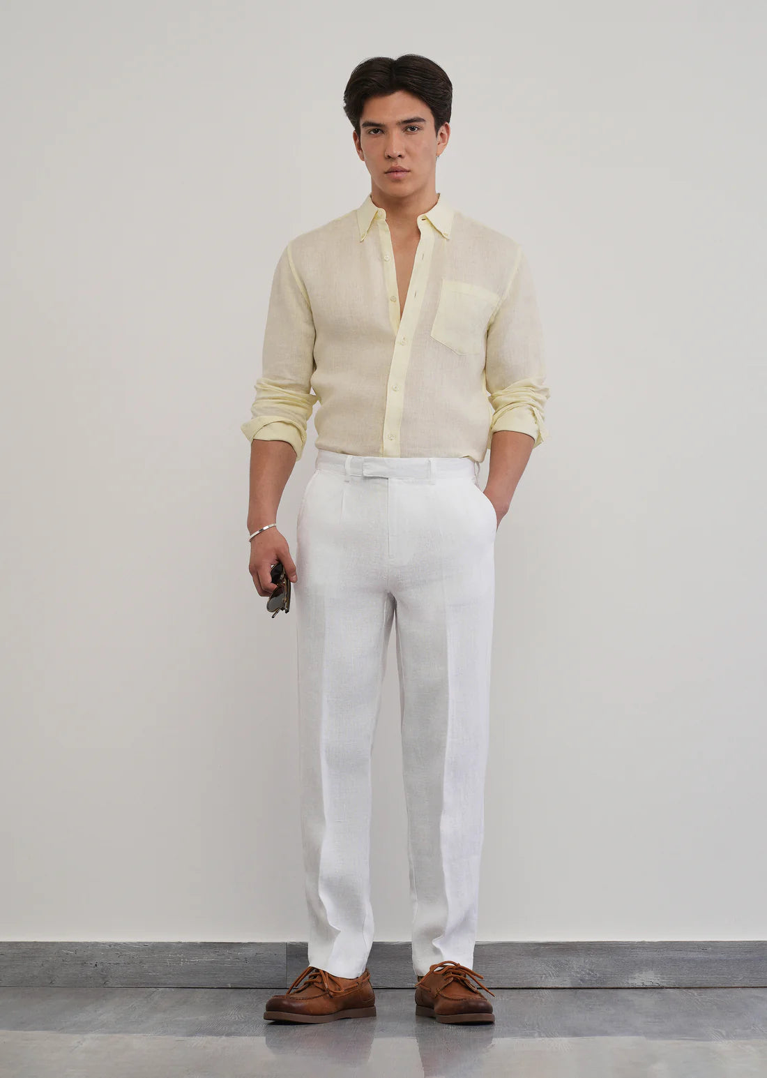 MONARQ Aster Linen Trousers – White