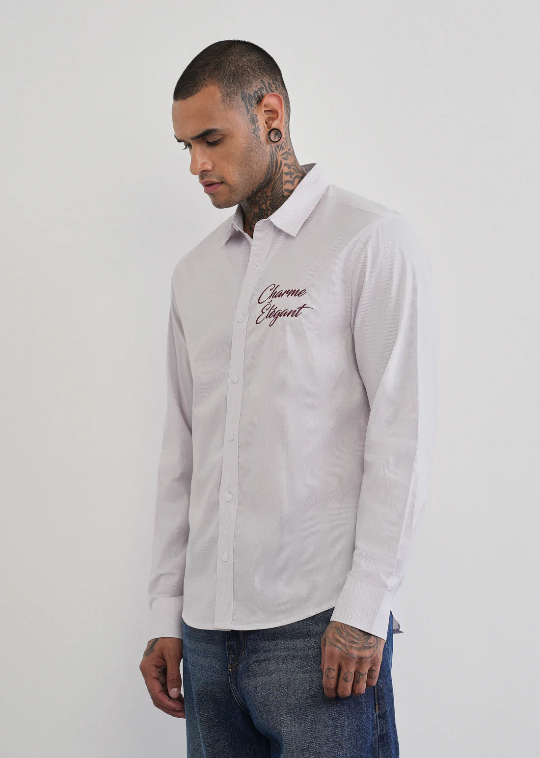 Monarq Élégance Embroidered Shirt – Ivory