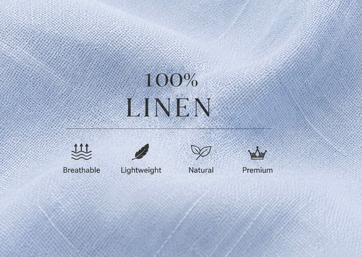 MONARQ Azure Linen Shirt – Light Blue
