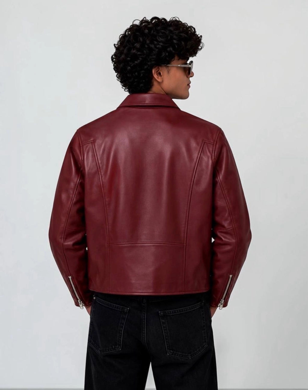 MONARQ Burgundy Leather Jacket