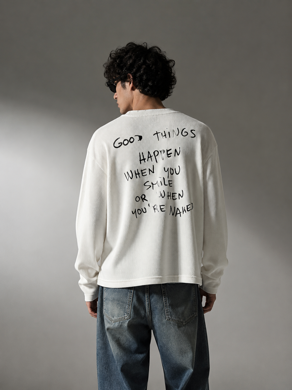 Monarq Waffle Essential Boxy Tee – Ivory
