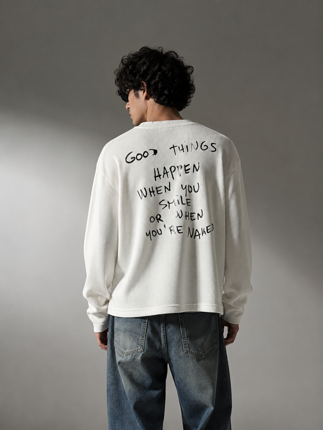 Monarq Waffle Essential Boxy Tee – Ivory
