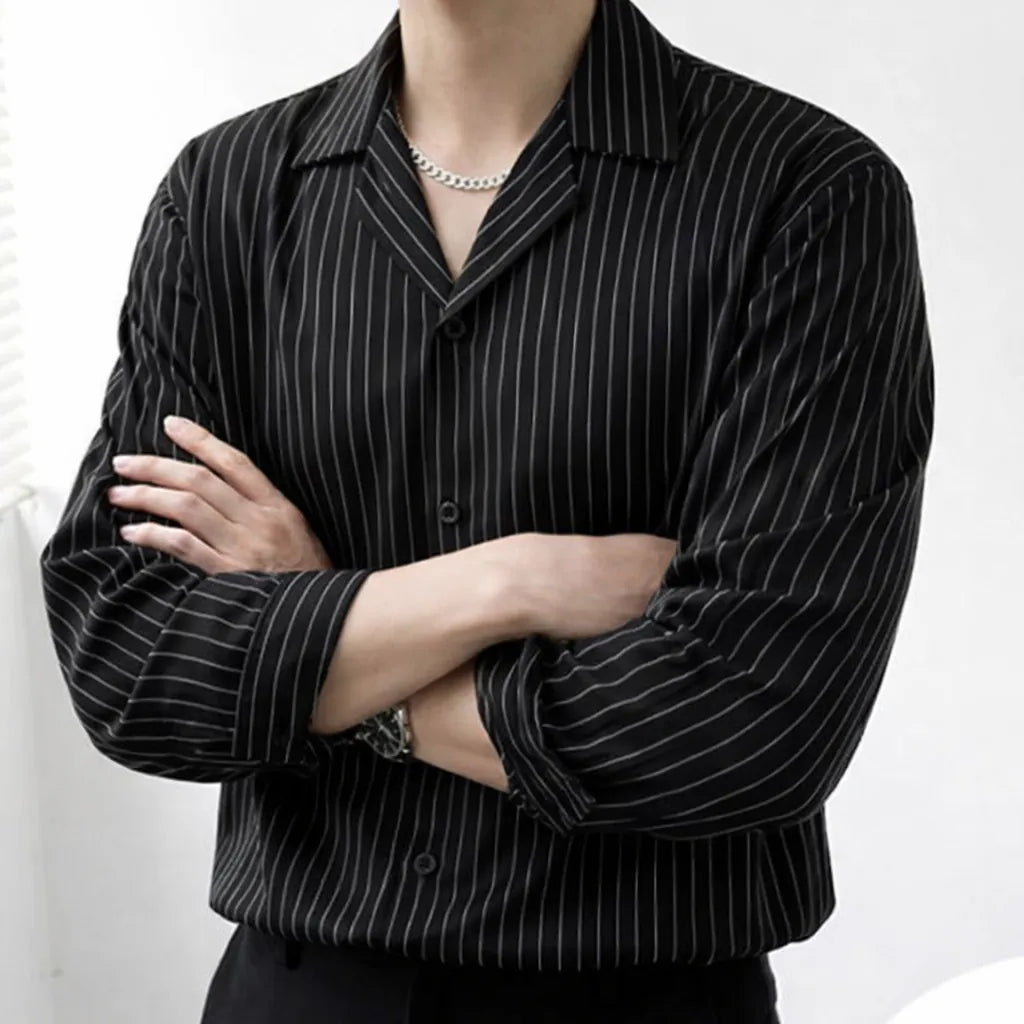 The Stripe Full Sleeves Korean Shirt