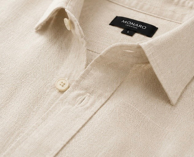 MONARQ Sandstone Linen Shirt – Beige