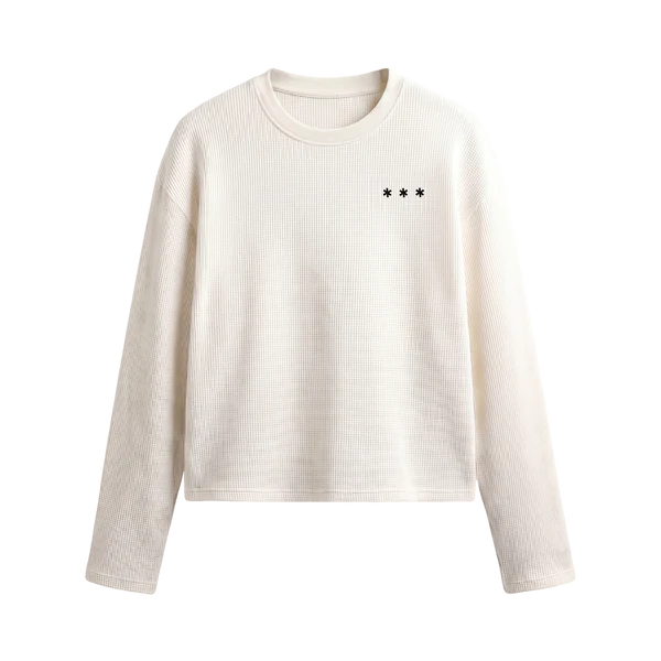 Monarq Waffle Core Boxy Tee - Ivory