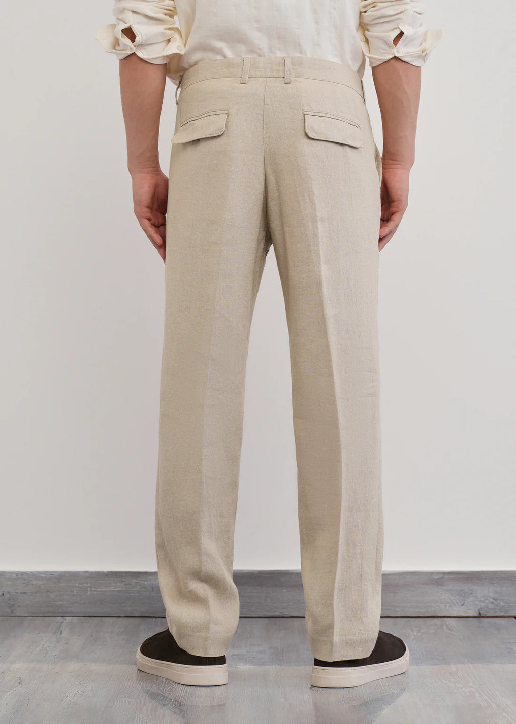 MONARQ Sandstone Linen Trousers – Beige