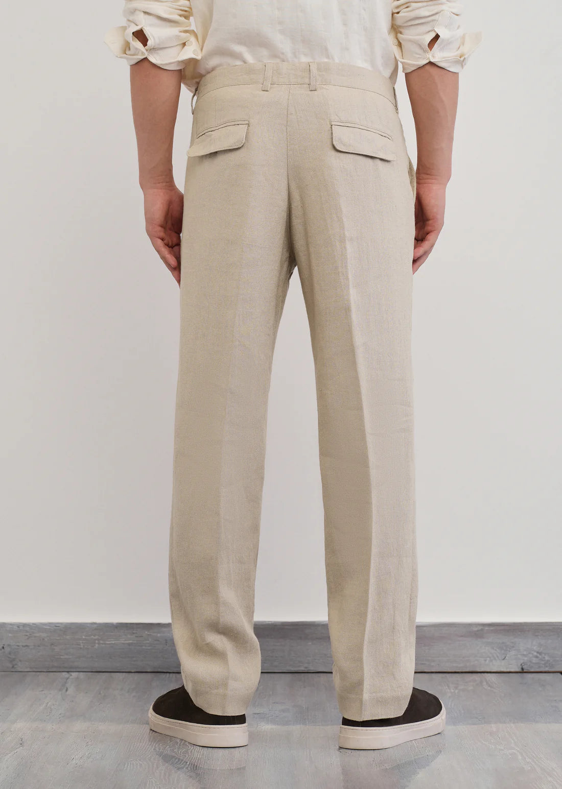 MONARQ Sandstone Linen Trousers – Beige