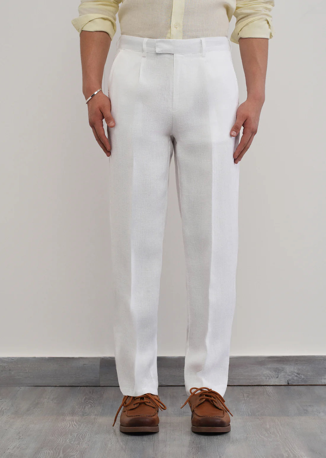 MONARQ Aster Linen Trousers – White