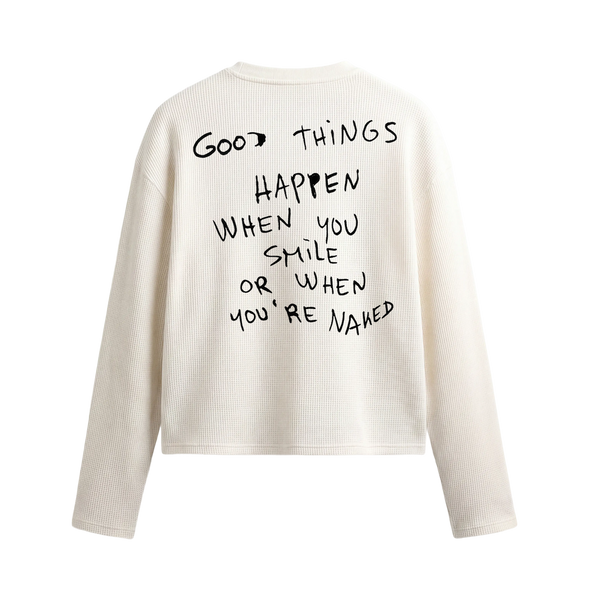 Monarq Waffle Essential Boxy Tee – Ivory