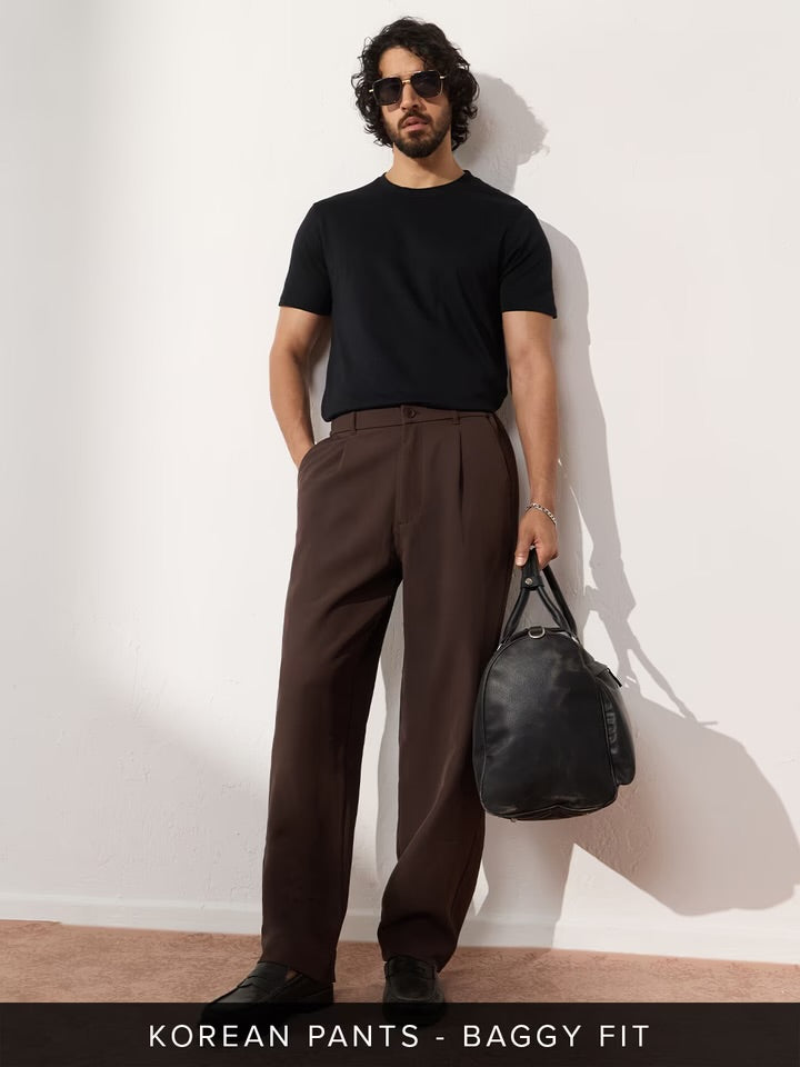MONARQ Eclipse Korean Trousers – Espresso Brown