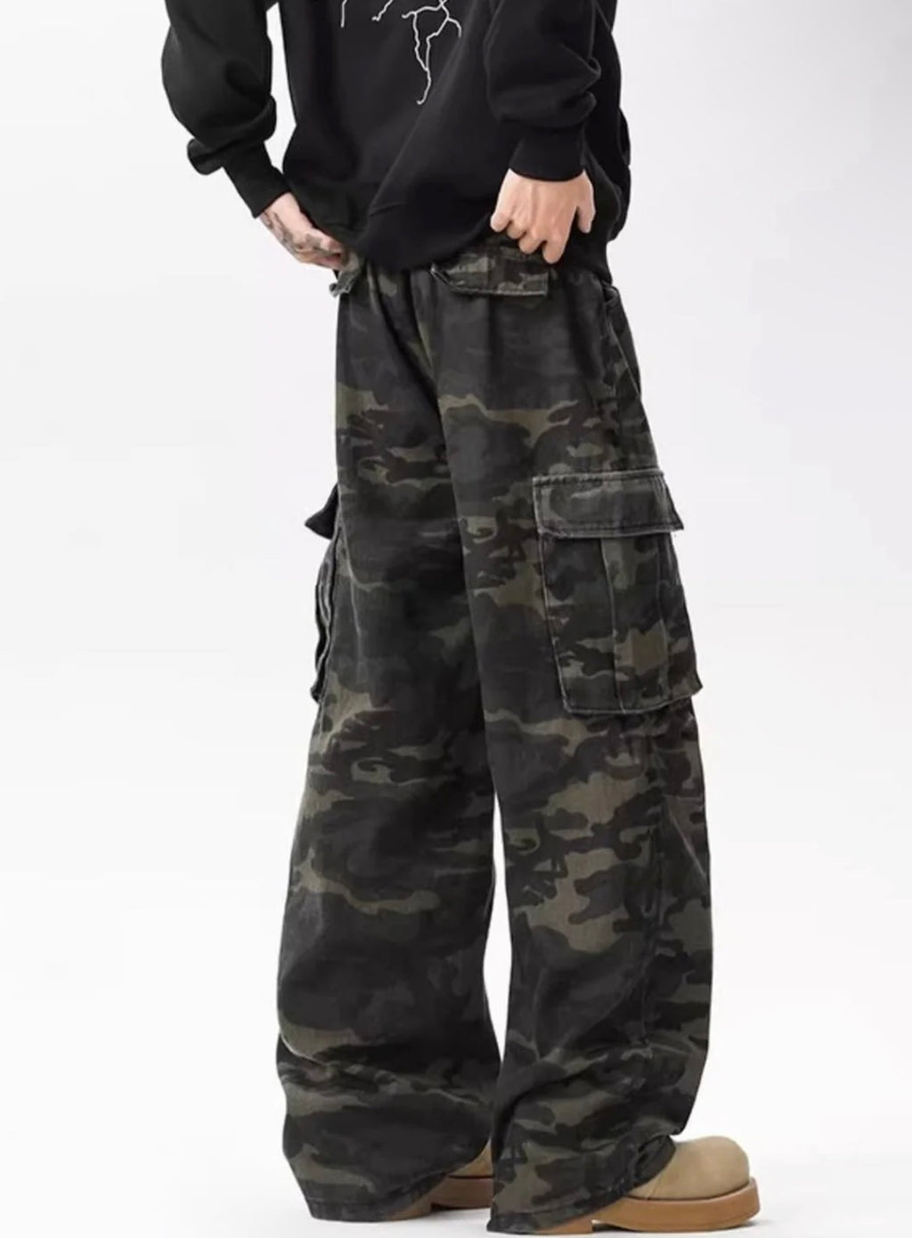 Monarq Black Ops Camo Cargos + FREE Matching T-Shirt (Worth ₹599)