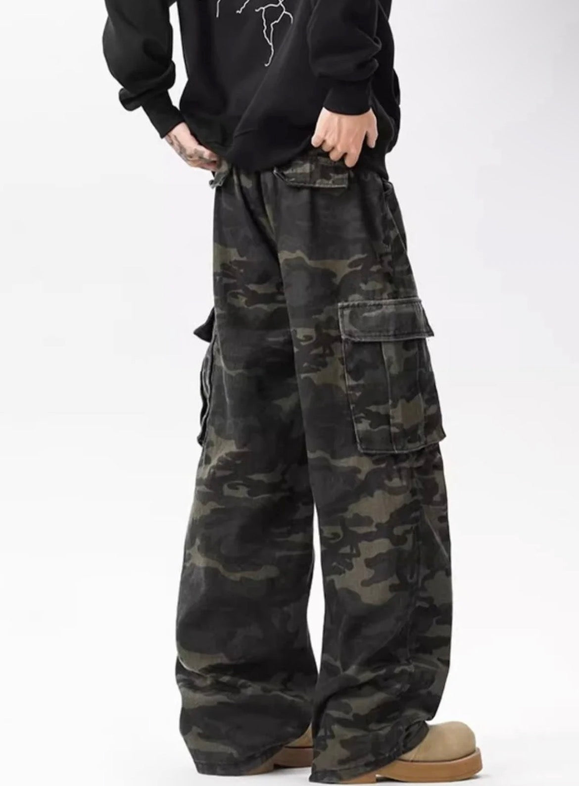 Monarq Black Ops Camo Cargos + FREE Matching T-Shirt (Worth ₹599)