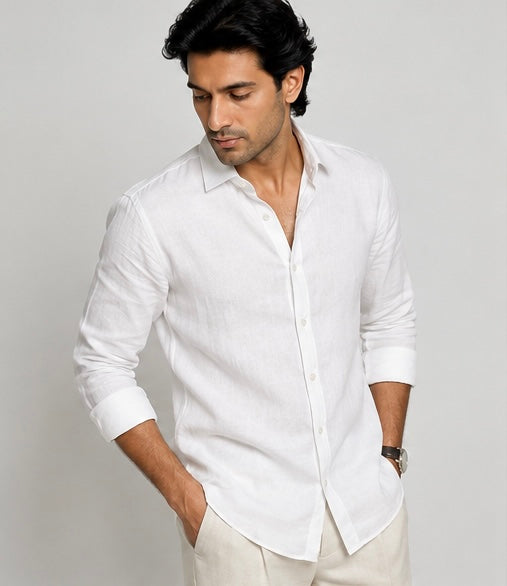 MONARQ Aster Linen Shirt – White