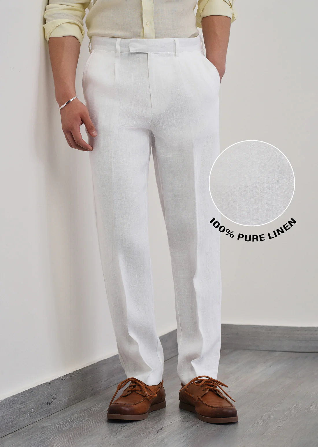 MONARQ Aster Linen Trousers – White