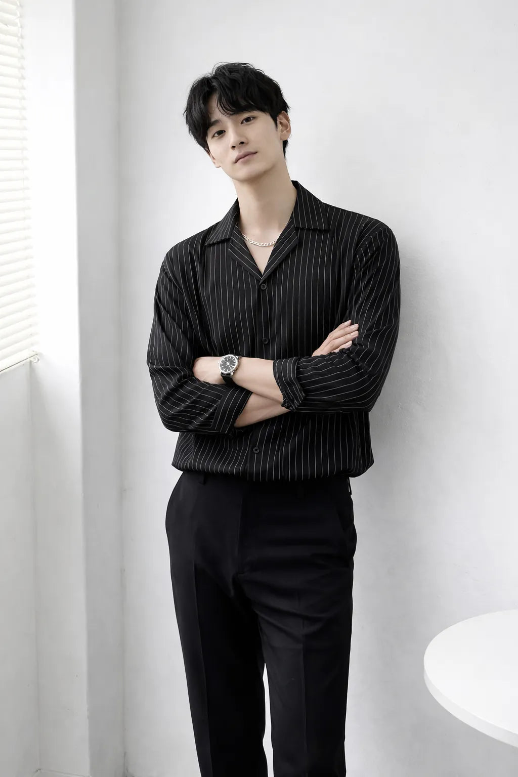 The Stripe Full Sleeves Korean Shirt