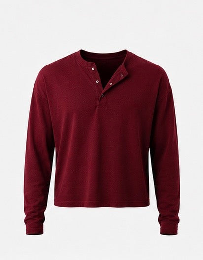MONARQ Red Henley T-Shirt
