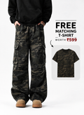Monarq Black Ops Camo Cargos + FREE Matching T-Shirt (Worth ₹599)
