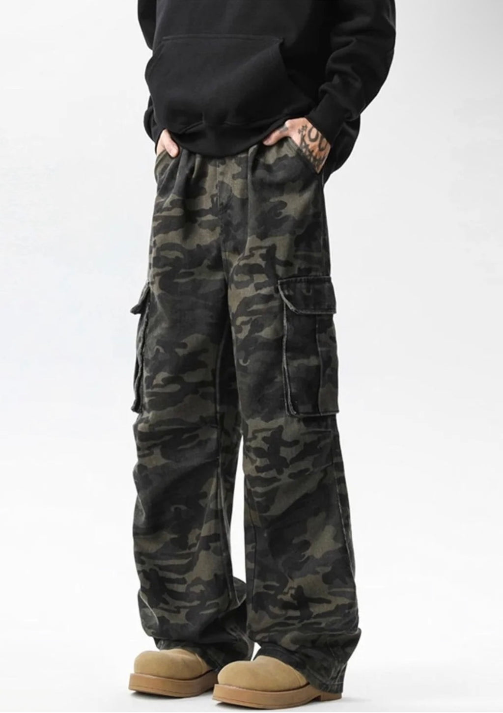 Monarq Black Ops Camo Cargos + FREE Matching T-Shirt (Worth ₹599)