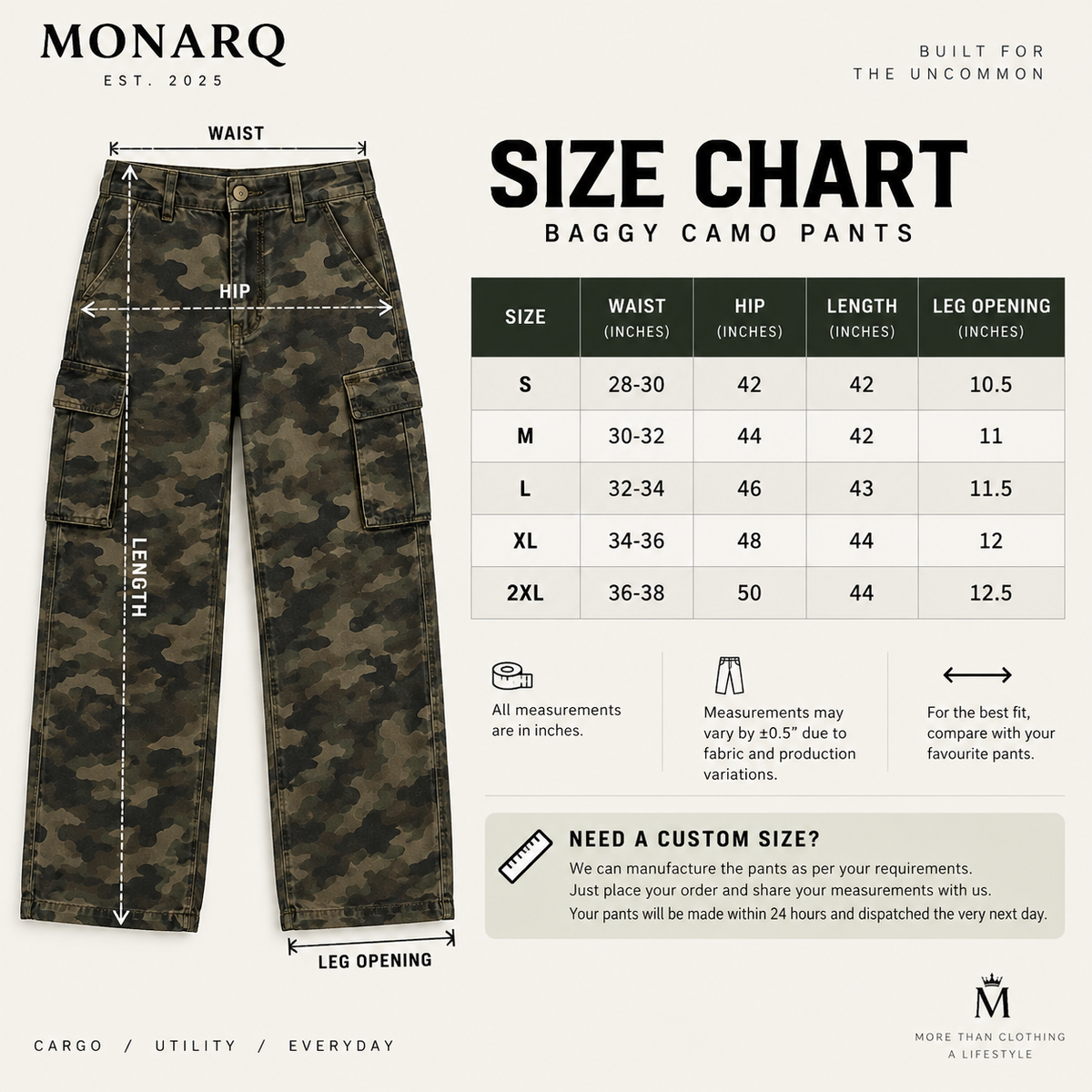 MONARQ Kargil Warrior Camo Cargo™ + FREE Matching T-Shirt Worth ₹599